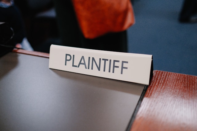 sign that says plaintiff